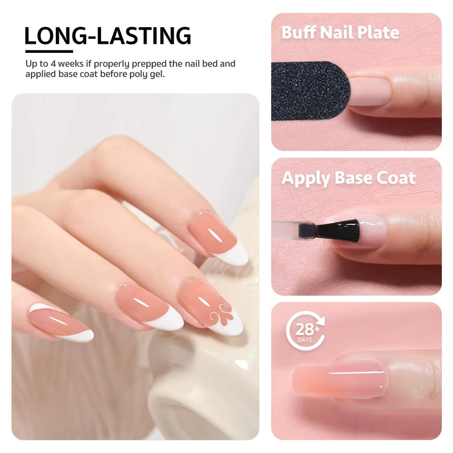 HLGEL Poly Extension Gel Nagelset Tea Rose, Glänzend, 6 Stück - Bild 2