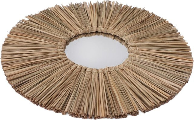 Runder Wandspiegel aus gewebtem Seegras von mfySpace in Beige zum Aufhängen für dein Wohnzimmer oder Schlafzimmer - Bild 1