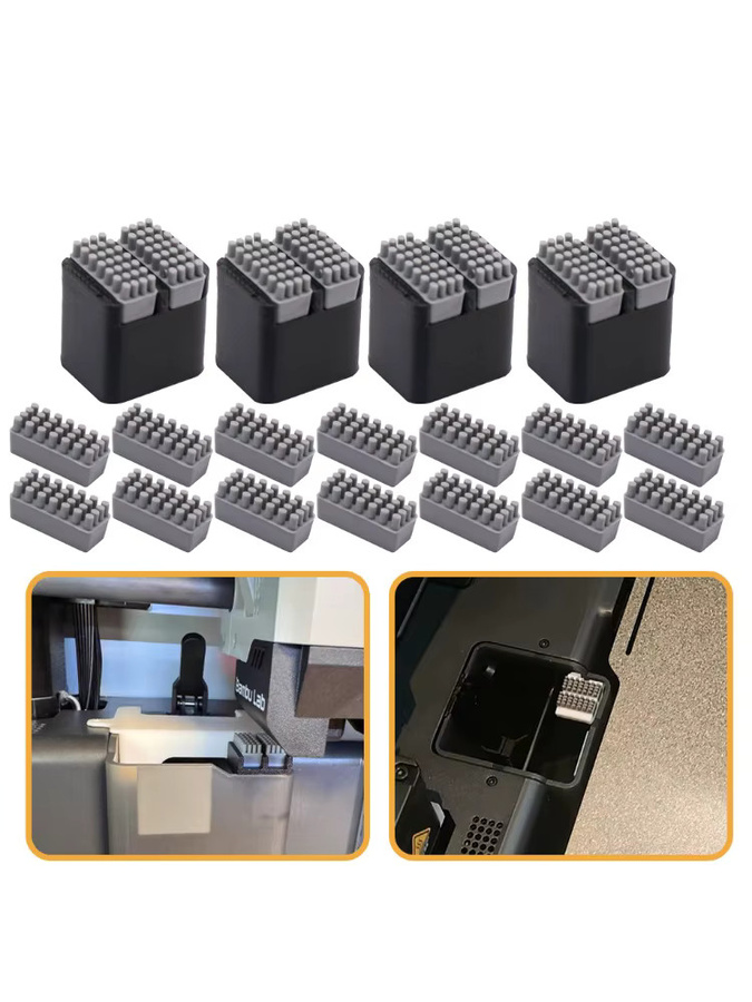 Bambu Lab Silikon-Düsenbürste zur Reinigung des Druckkopfs in Grau für P1P P1S X1 Modelle - Bild 3