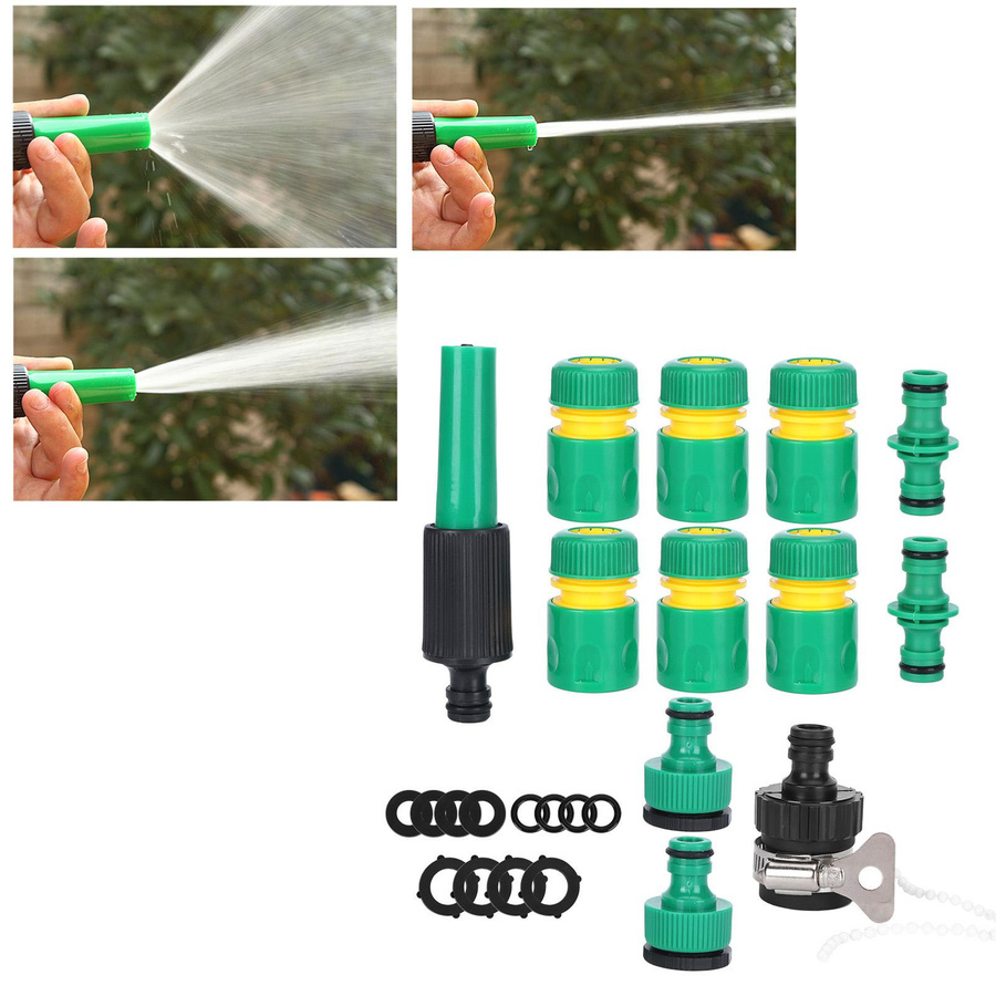 24-teiliges Schlauchverbinder-Set für Gartenbewässerung und Autowäsche mit G1 2 Anschluss und Dichtungszubehör aus ABS-Kunststoff - Bild 4