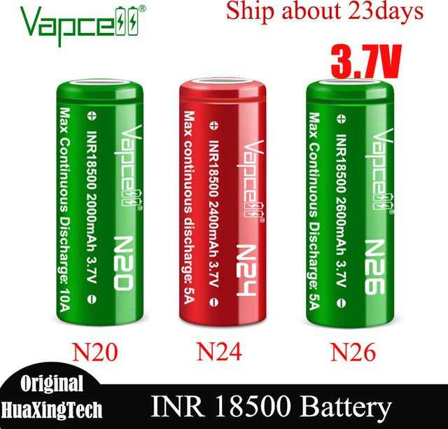 Vapcell 18500 Li-Ionen-Akku wiederaufladbare Lithiumbatterie 3,7 V in Grün - Bild 1