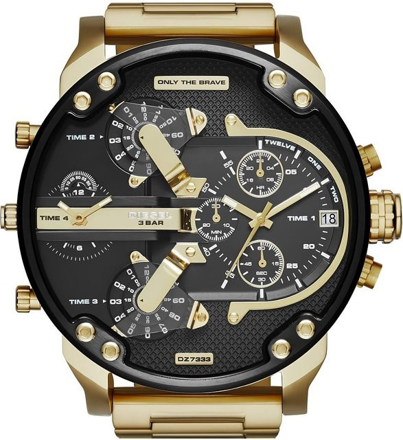 Diesel Chronograph, Quarzuhr, Edelstahl, Schwarz, 57 mm, Herren - Bild 1