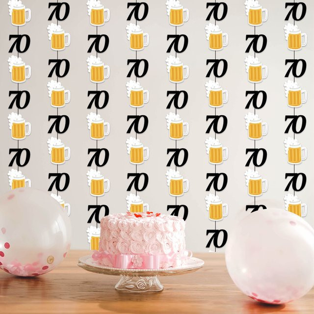 Hängende Geburtstag Girlande in Schwarz und Gold als String Anhänger für Erwachsene - Bild 1