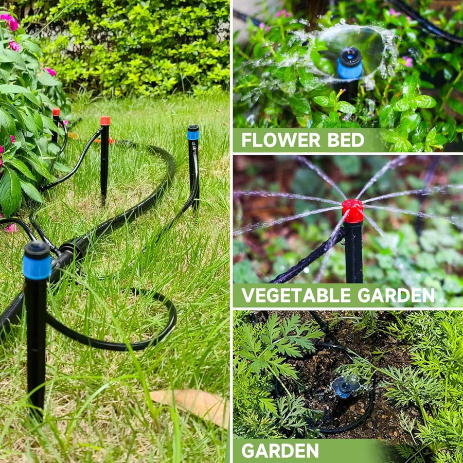 60er-Pack Mikrobewässerungssystem mit Tropfbewässerungsstrahlern für 1/4-Zoll-Schläuche zur automatischen Gartenbewässerung - Bild 5