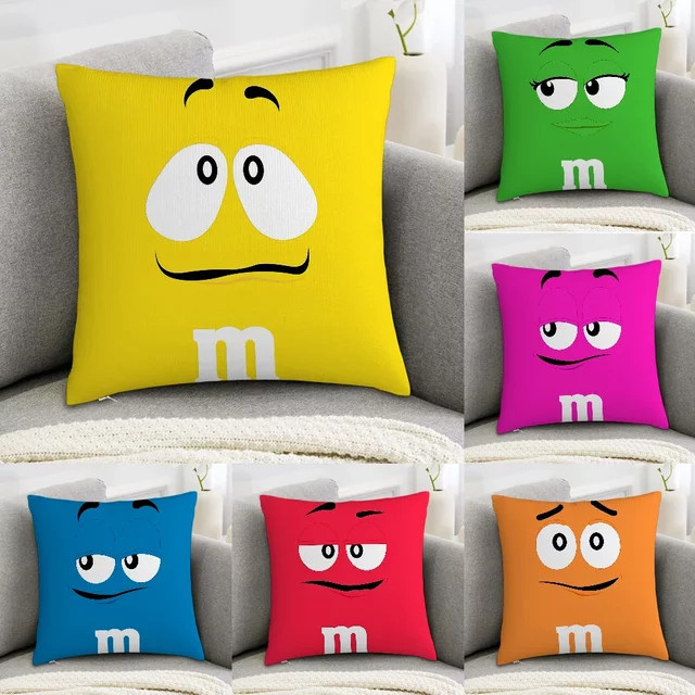 M&M'S Dekorativer Plüsch-Kissenbezug mit doppelseitigem Druck für dein Sofa - Bild 1