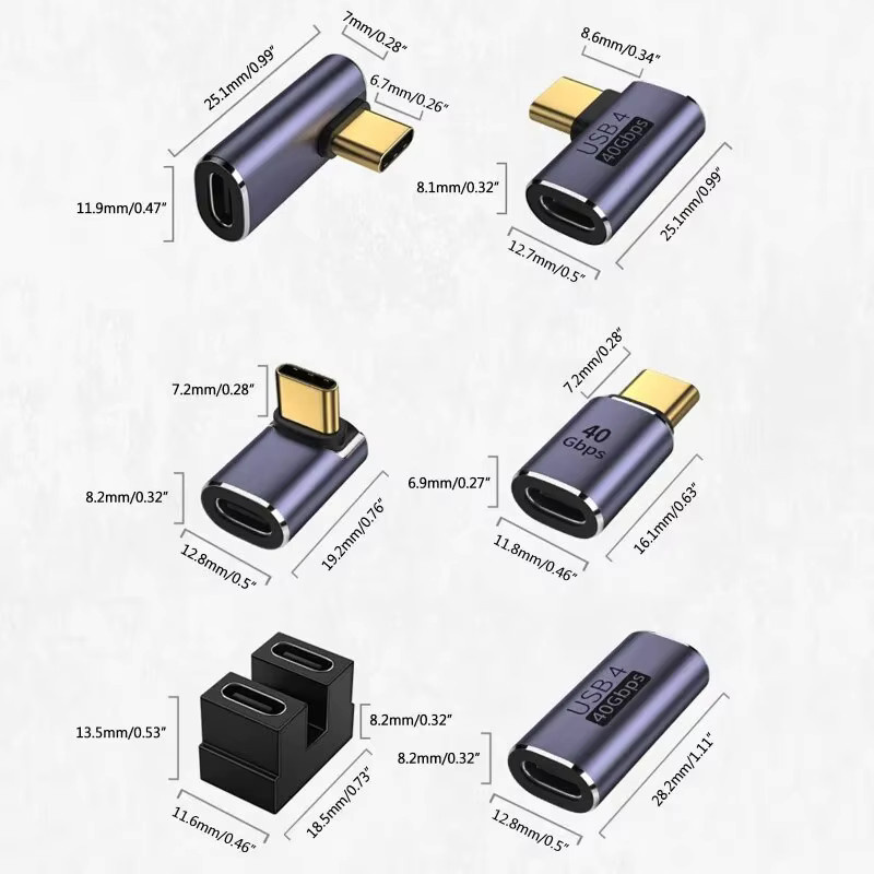 MOSHOU USB 4.0 Thunderbolt 4 Extender Typ C Stecker auf Buchse, 40 Gbit/s Datenübertragung, Grau - Bild 6