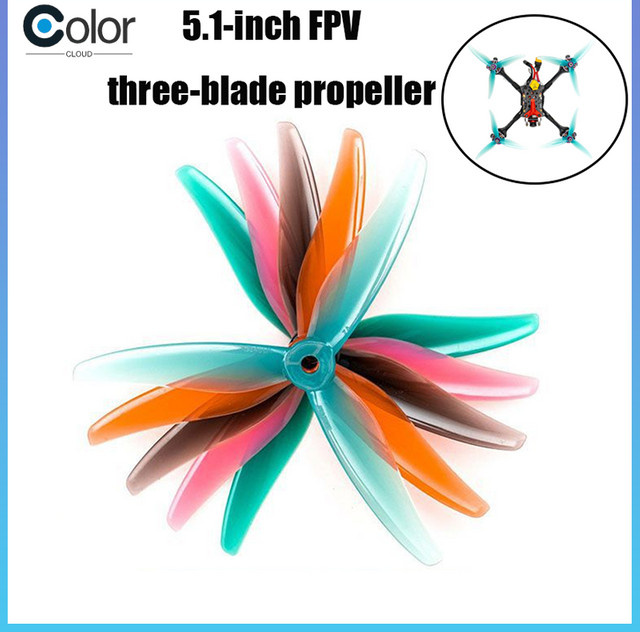 Gemfan FPV Propeller 5 Zoll 3-Blatt Tri-Blade für RC Drohnen DIY Teile Pink, 2 Paar (4 Stück) - Bild 1