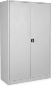 STIER Universalschrank Basic Hellgrau mit 4 Fachböden und Schließfunktion, Breite: 120 cm, Tiefe: 50 cm - Bild 1