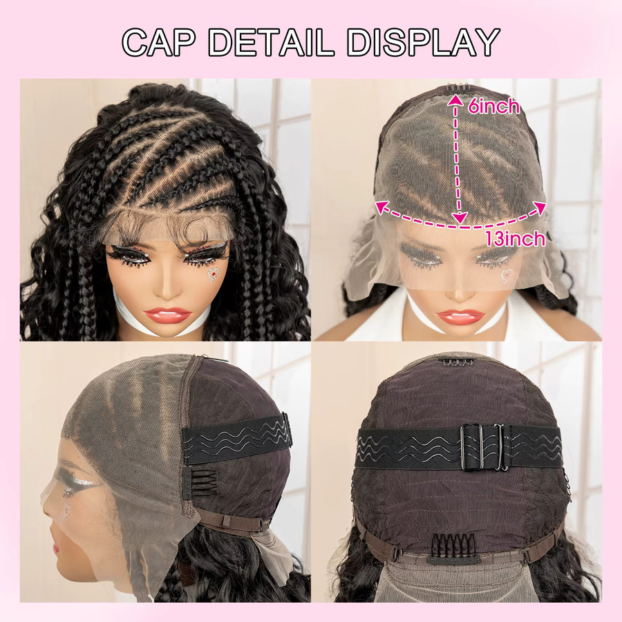 Synthetische Cornrow Flechtperücke, 26 Zoll, lockig, Damen - Bild 5