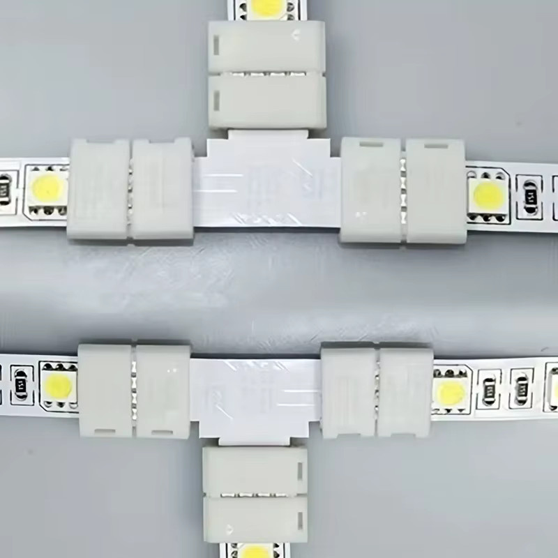 5 Stück L-Form LED Streifen Stecker 4-Pin 8mm RGB Winkel Adapter für 3528 und 2835 LED Streifen in Weiß - Bild 4