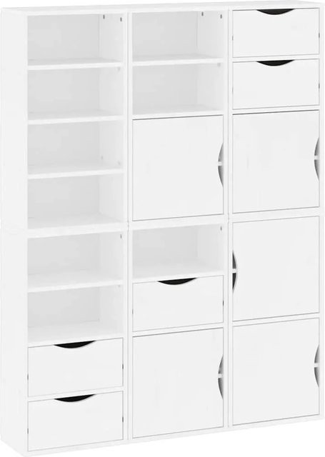 6er Set vidaXL ODDA Beistellschränke aus Massivholz Kiefer in Weiß, B/T/H: 40 x 24 x 79 cm - Bild 1