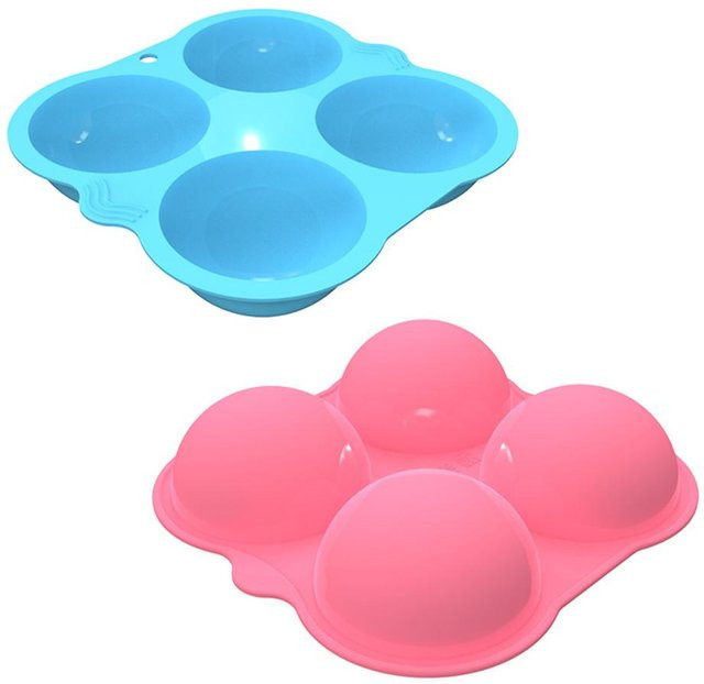 Fishine Silikon Muffinform 4er Set Halbkreis Backform für Kuchen und Schokolade in Blau - Bild 1