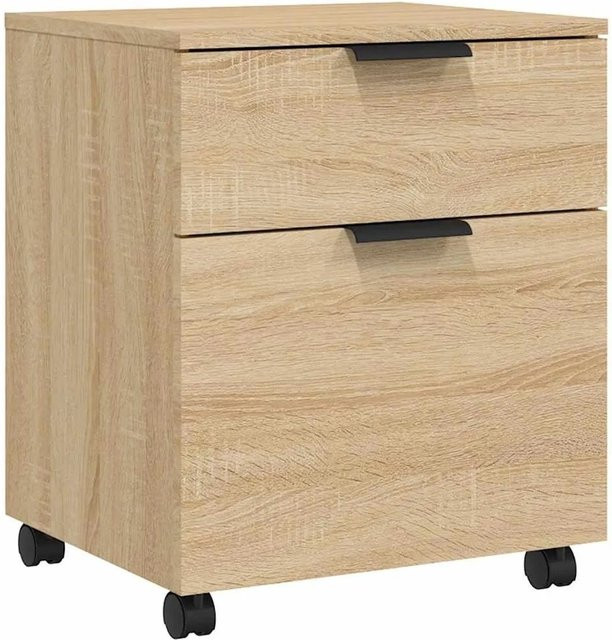 DELUKE Rollcontainer MOSAB Rollbar in Sonoma-Eiche, kleiner Schubladenschrank mit Rollen für Büro und Schlafzimmer, B/T/H: 45 x 38 x 54 cm - Bild 1