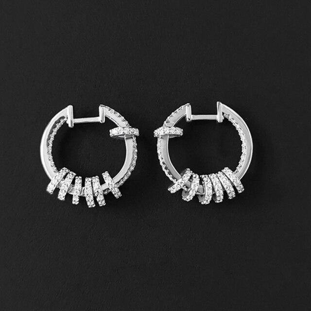 Ohrringe 925 Silber, Zirkonia, Damen, grau - Bild 1