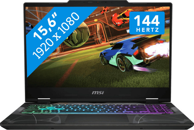 MSI Cyborg 15 B2RWEKG-067 Gaming-Notebook mit 15,6 Zoll Display, Intel Core 7, 16GB RAM, 512GB SSD und RTX 5050 in Schwarz/Transparent - Bild 1