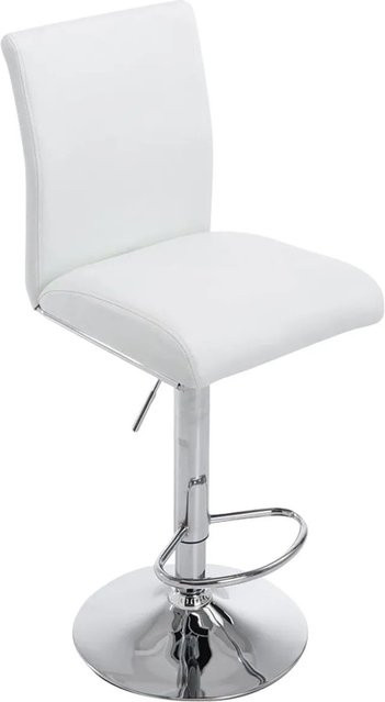 DELUKE Barhocker BIRID in Weiß, höhenverstellbarer Barstuhl aus Kunstleder mit Lehne und 360 Grad Drehbarkeit, B/T/H: 38,5 x 47 x 95 cm - Bild 1