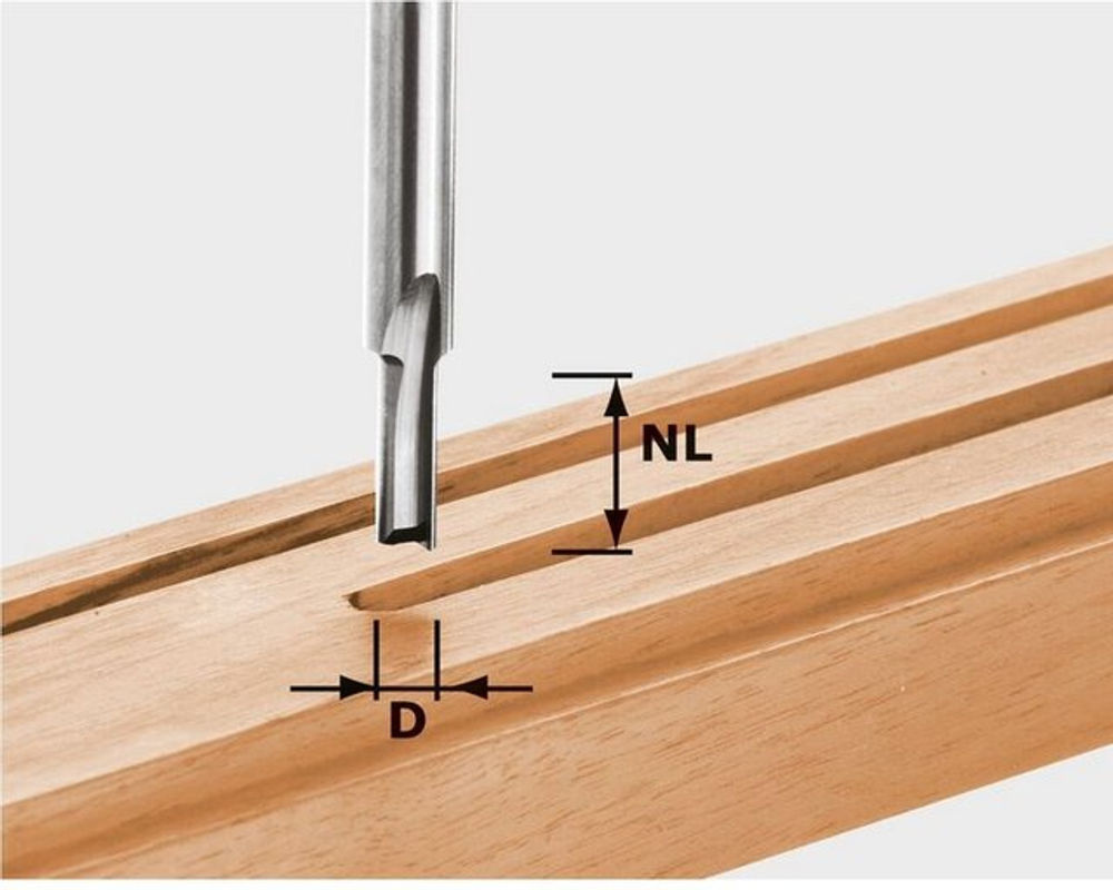 Festool Nutfräser mit 8 mm Schaftdurchmesser, Ø 3 mm und 6 mm Arbeitslänge, Farbe Silber - Bild 2