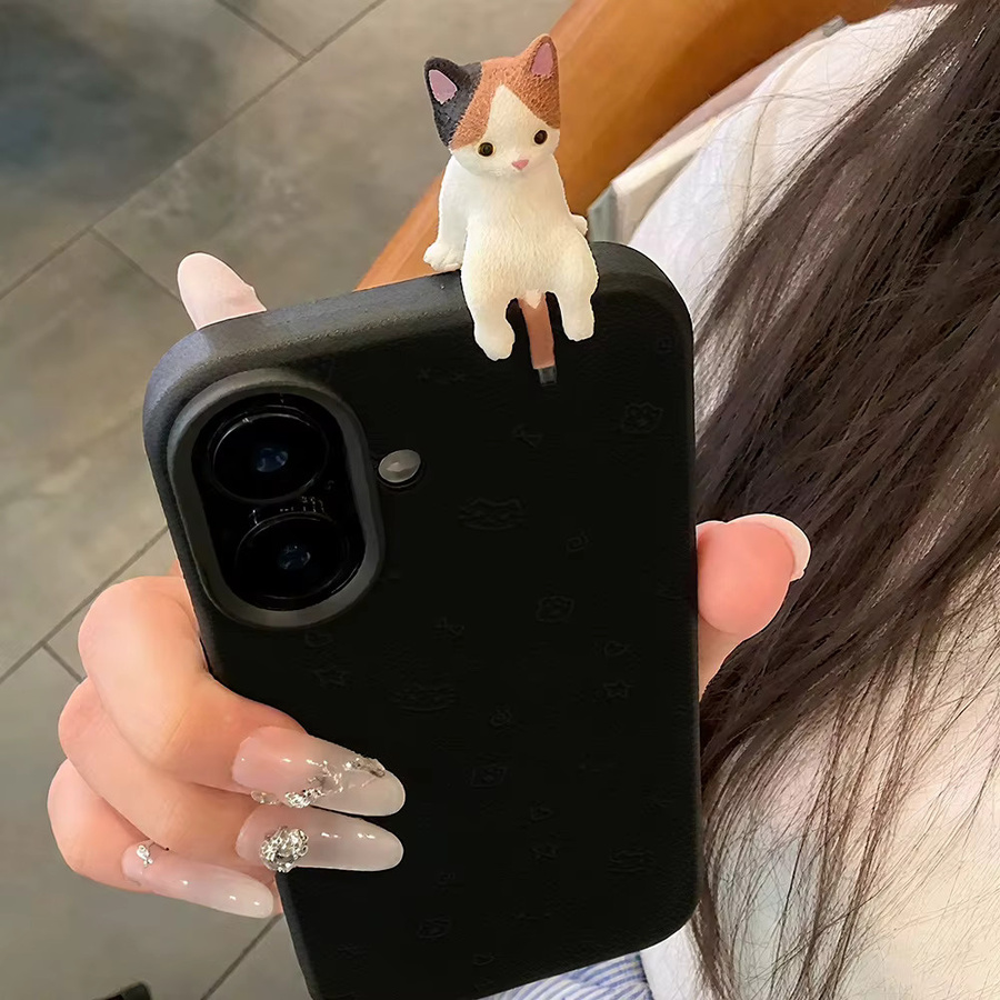 iPhone Handyhülle mit 3D Katzen-Lychee-Muster und Fisch-Cartoon-Design für Apple iPhone 11 bis 17 Pro Max und Plus Modelle - Bild 6