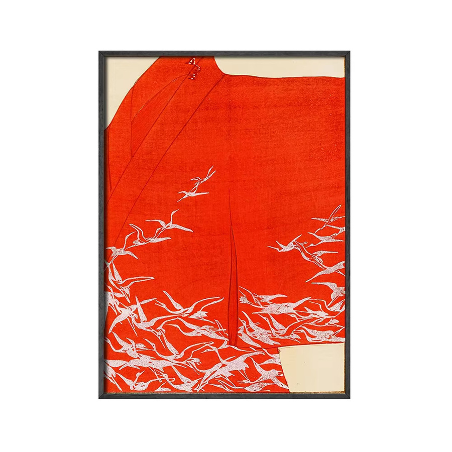 JKPICTURE Retro Wandkunst Japanischer fliegender Kranich als HD-Leinwanddruck - Bild 3