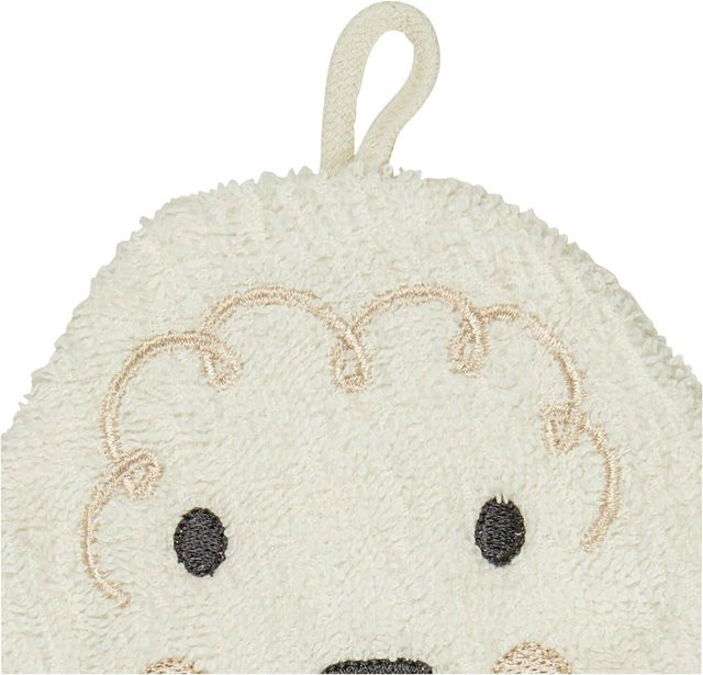 Sterntaler Waschhandschuh für Babys aus Baumwolle in Beige mit Aufhängeschlaufe - Bild 1