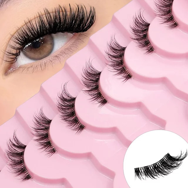 Veltrinay Halbe Wimpern, Katzenwimpern, Künstlicher Nerz, Unisex - Bild 1