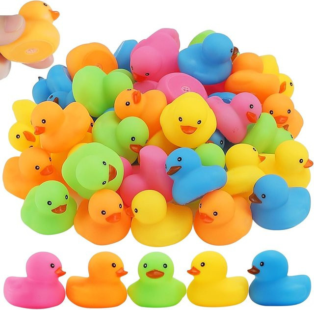 Binchi Outdoor Product Mini-Gummi-Enten-Spielzeug, Bunt / Mehrfarbig, ab 3 Jahre - Bild 1