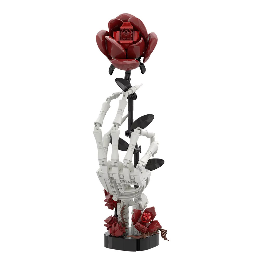 GOBRICKS Gothic Skelett Hand mit Rosen, Bausteine, für Erwachsene - Bild 2