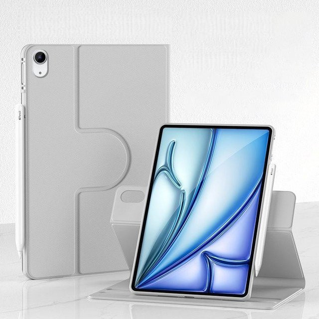 Lederhülle für Honor Pad 10 mit drehbarem Rückendeckel in Grau - Bild 1