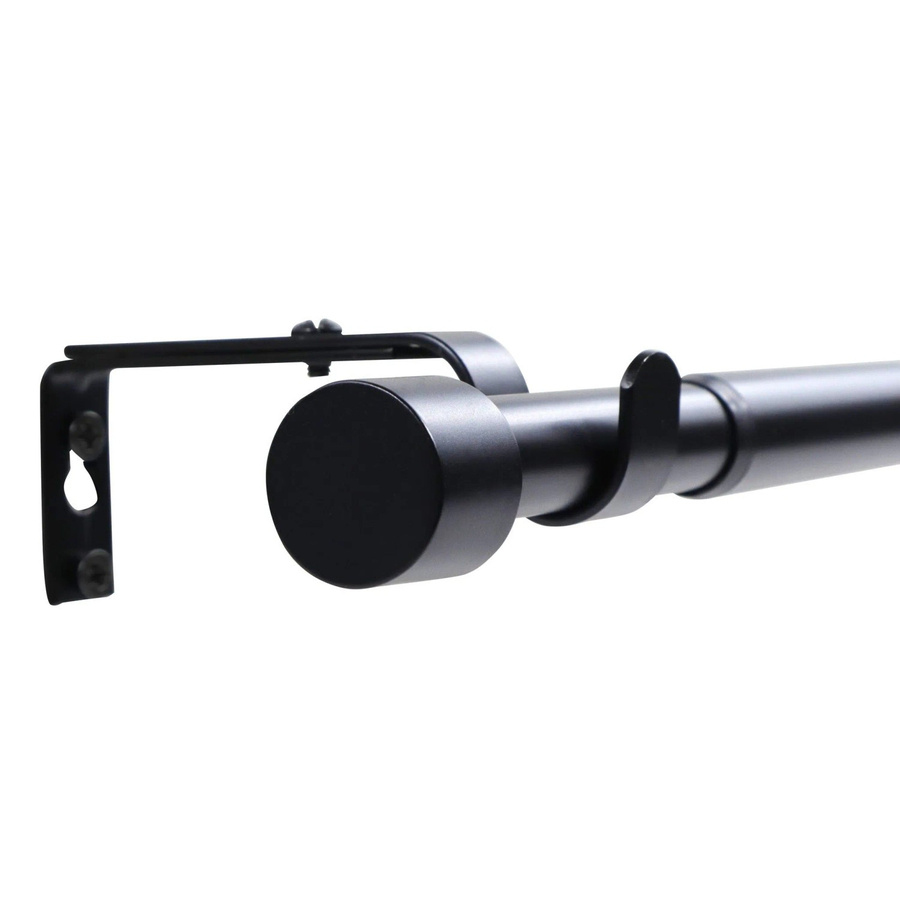 Deco-Raum Gardinenstangen Set Ausziehbar 1-Lauf Kappe Flexa Schwarz Ø 16/19 mm, Breite: 120-210 cm - Bild 2
