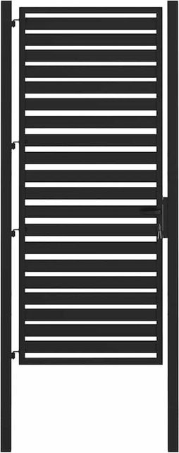 vidaXL Gartentor aus Aluminium, schwarz, abschließbar, Breite: 100 cm, Höhe: 200 cm - Bild 1