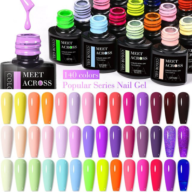 MEET ACROSS Glitzer Gel Nagellack, 7 ml, Fluoreszierend - Bild 1