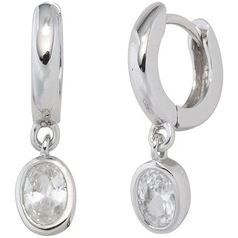Colfem Creolen 925 Sterling Silber, weiße Zirkonia, Damen - Bild 1