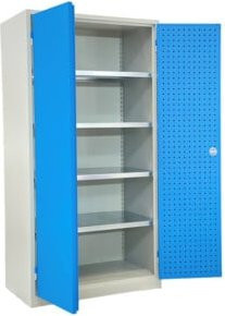 STIER Werkstattschrank Hellgrau und Lichtblau, B/T/H: 194,0 x 100,0 x 60,0 cm - Bild 1