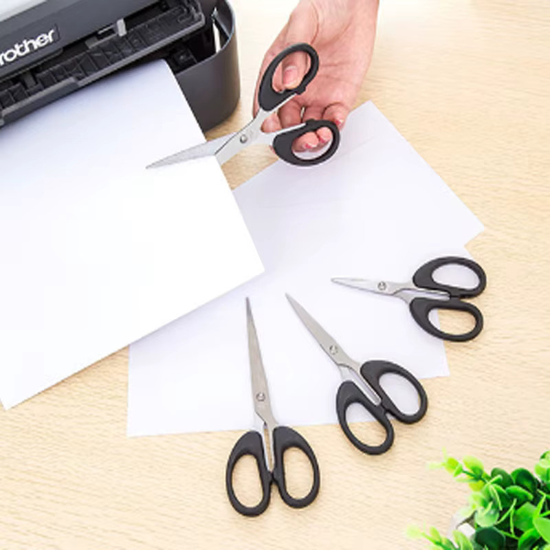 Dobeli Schulschere aus Edelstahl in Silber oder Schwarz, 3 Größen, ideal zum Papierschneiden für Schule und Büro - Bild 3