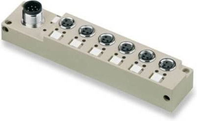Weidmüller SAI-6-S 3P M8L 1828730000 Sensor/Aktorbox passiv, M8-Verteiler mit Metallgewinde, Grau - Bild 1