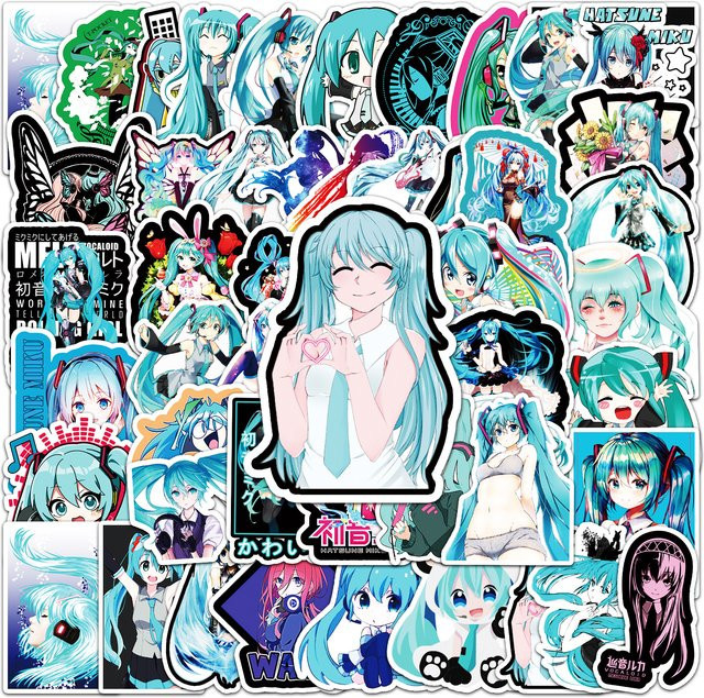 Bandai Hatsune Miku Aufkleber, 50 Stück, Anime Sticker - Bild 1