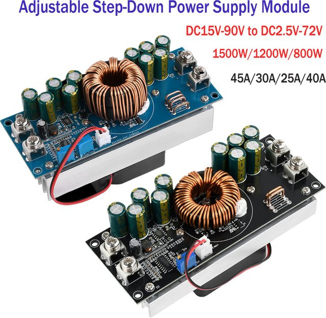 diymore DC-DC-Aufwärtskonverter 15000/1200W Einstellbares Netzteil mit Konstantspannung DC15V-90V auf DC2.5V-72V 30A in Schwarz oder Blau - Bild 1