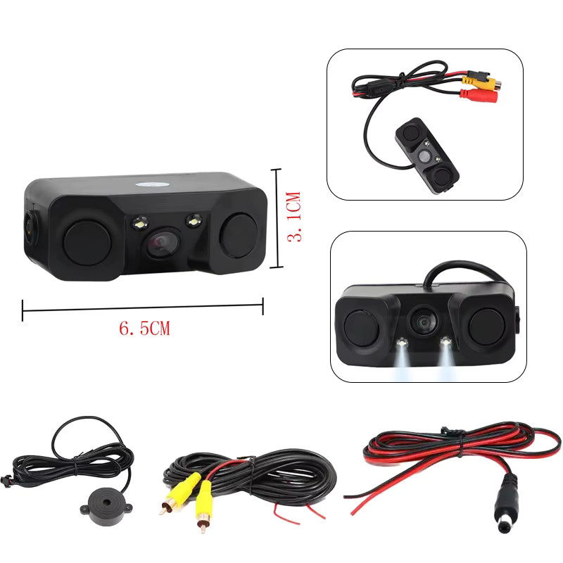 First Safe 3-in-1 Universelles Auto-Kit mit LED-Rückfahrkamera, Radarsensor und Mini-Alarm in Schwarz - Bild 5
