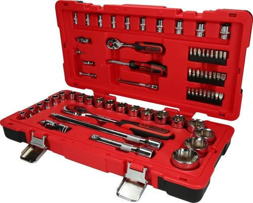 KS Tools CHROMEplus Steckschlüssel-Satz 68-teilig aus Chrom-Vanadium in Rot - Bild 1
