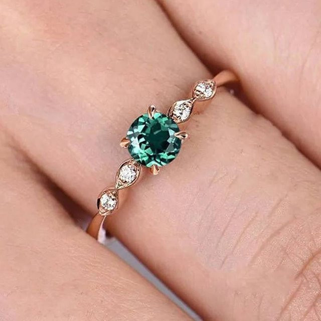 Huitan Ring, Roségold, Zirkonia, Damen - Bild 1