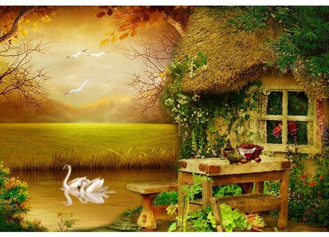 FIYO Diamond Painting Landschaft Motiv als 5D Diamant-Mosaik Wandbild in Mehrfarbig, B/H: 30 x 20 cm - Bild 1