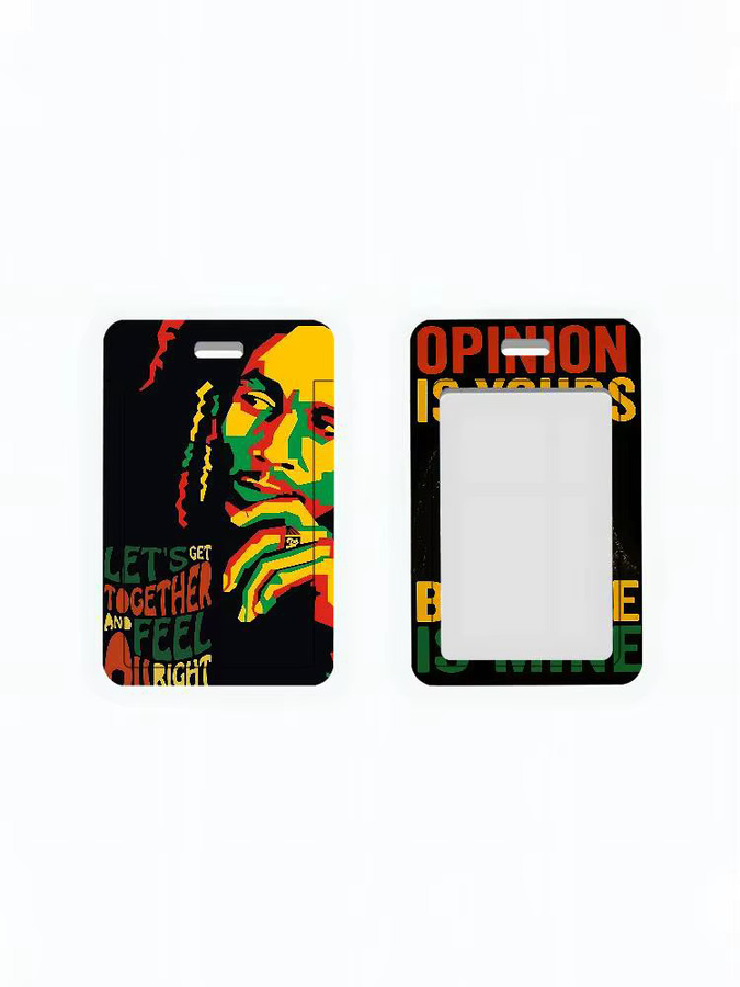 Bob Marley Rasta Löwe Ausweishalter aus PVC in Multicolour mit Öffnung für Schlüsselband - Bild 5