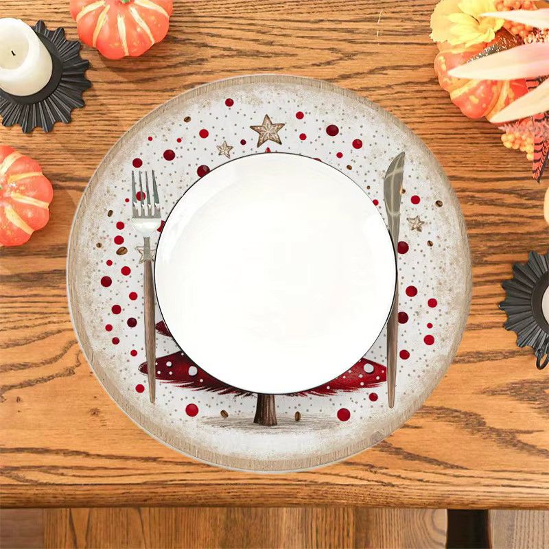 VIKAMA 4-teiliges rundes Weihnachtsbaum-Tischset für deine Weihnachtsfeier und Party-Tischdekoration - Bild 2