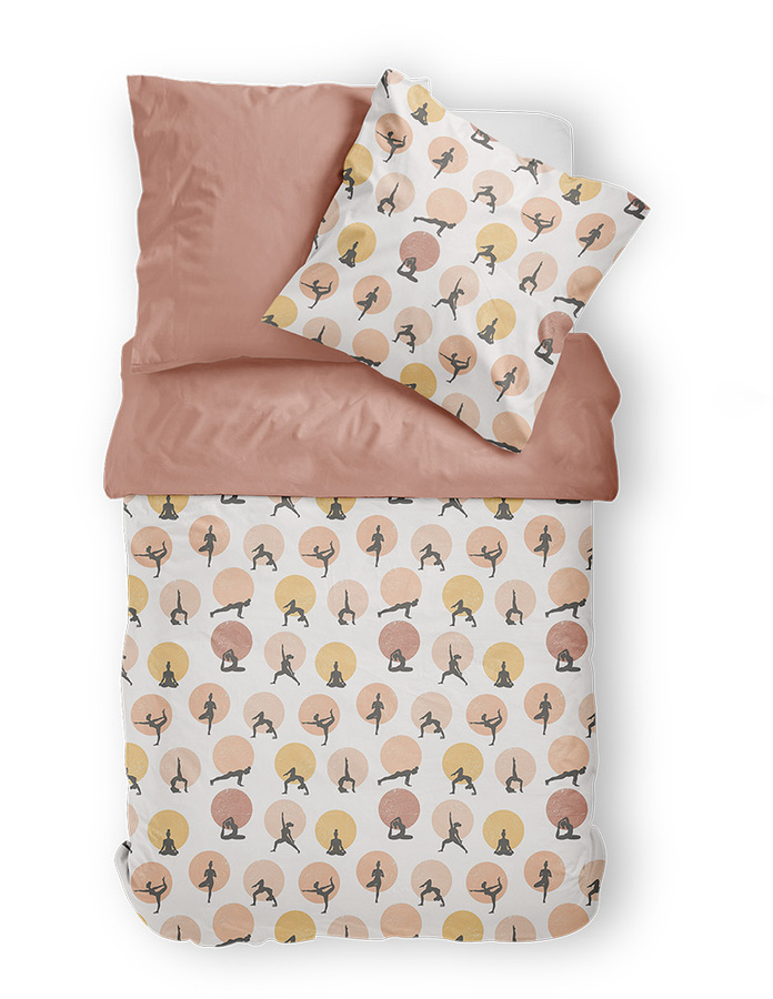 Dormabell Mako-Satin Bettwäsche Set mit Punktemuster, Wendeoptik, Farbe Creme Puder, B/H: 155 x 220 cm und 80 x 80 cm - Bild 1