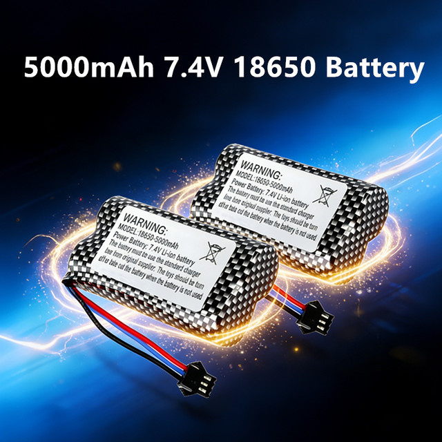 VSVAW Akku-Ladegerät für ferngesteuerte Autos mit 5000mAh und 7,4V, passend für MN82, MN128, MN78 und LC79 RC Stunt-Autos, Multicolor - Bild 1