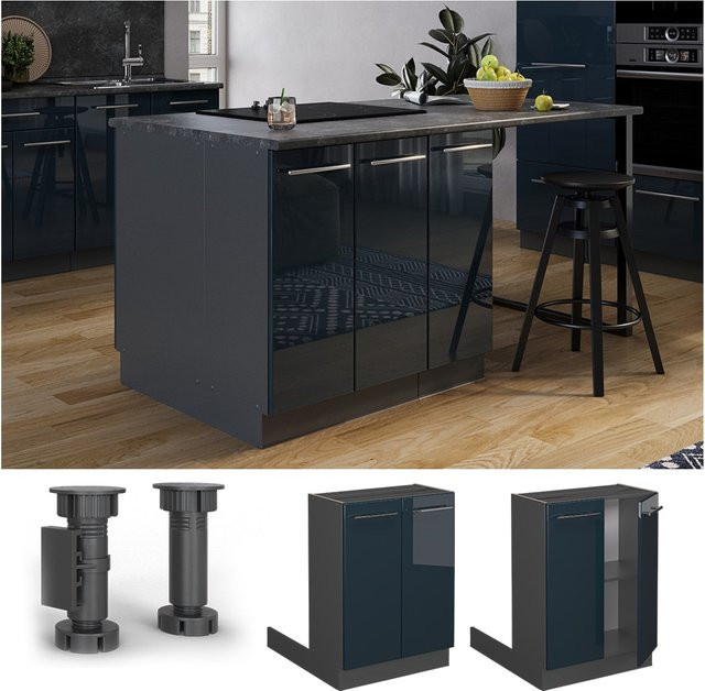 Vicco Regalinselunterschrank Fame-Line Hochglanz Anthrazit Dunkelblau Breite: 60 cm - Bild 1