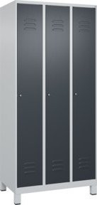 C+P Spind Classic PLUS Garderobenschrank mit 3 Abteilen, Anthrazit/Grau, H x B x T: 195 x 90 x 50 cm - Bild 1