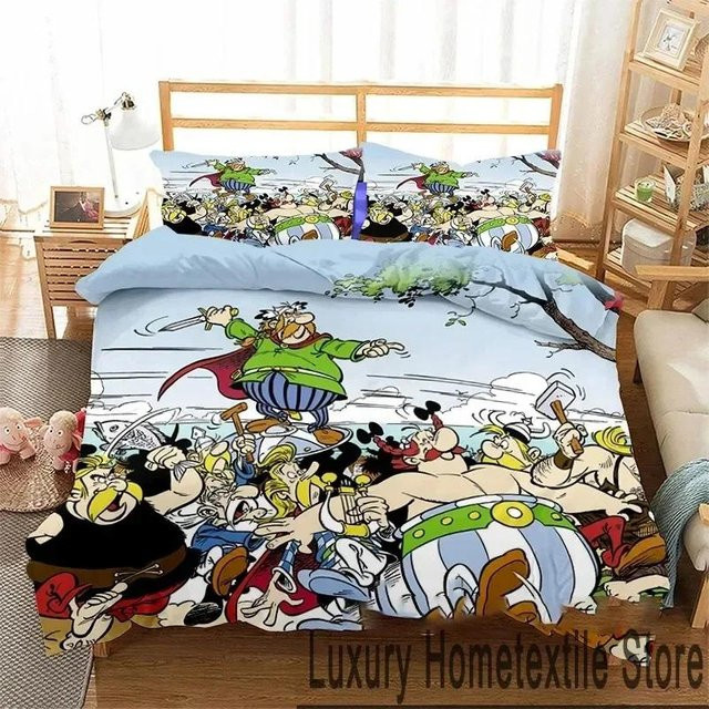 Lodestar Asterix und Obelix Bettwäsche Set mit Bettbezug und Kissenbezug, Mehrfarbig, B/H: 140 x 210 cm - Bild 1