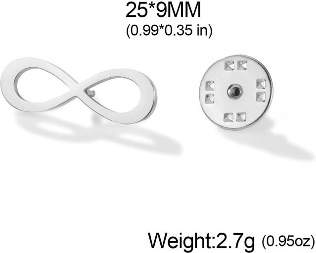 Brosche Unendlichkeitssymbol, Edelstahl, Gold, Damen - Bild 1