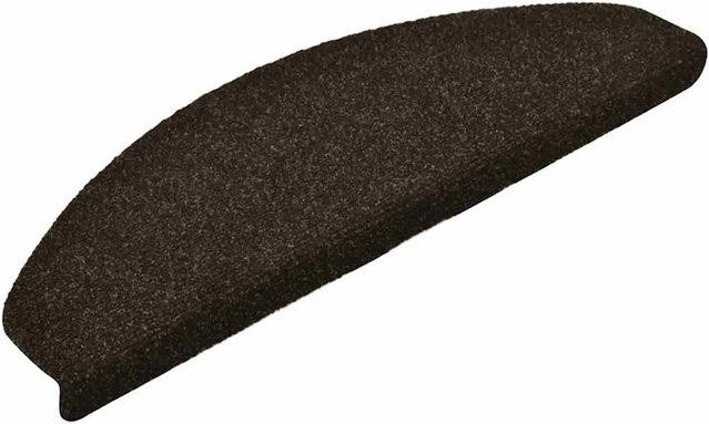 vidaXL Stufenmatten selbstklebend aus Nadelvlies in Dunkelbraun, 30 Stück, Halbrund, B: 65 cm, H: 4 cm, T: 21 cm - Bild 1